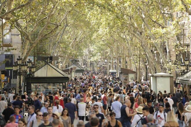 La Rambla, avui, s’aixeca davant del món